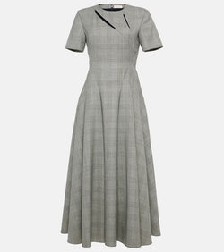Alexander McQueen Prince of Wales checked wool maxi dress