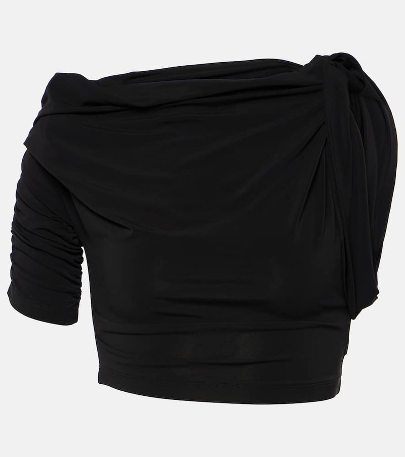 Jacquemus Le Haut Drapeado jersey crop top