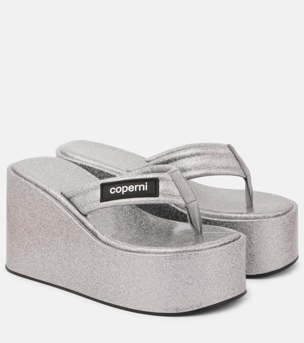 Coperni Glitter wedge thong sandals