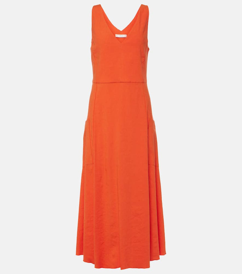 Vince Linen-blend midi dress