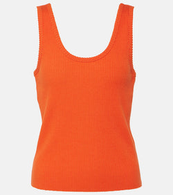 Vince Ribbed-knit cotton-blend tank top