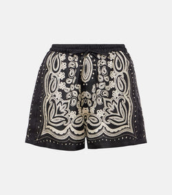 Nili Lotan Frances printed silk shorts