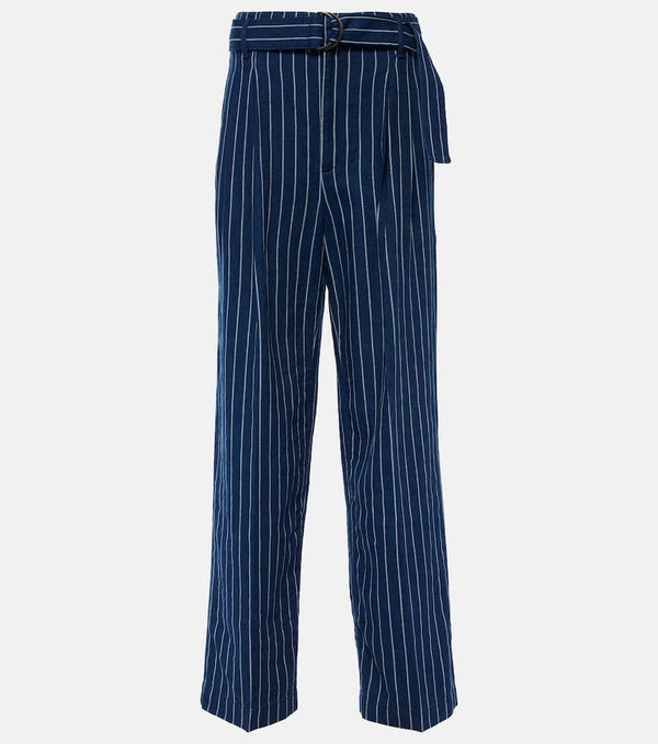 Polo Ralph Lauren Pinstriped linen and cotton straight pants