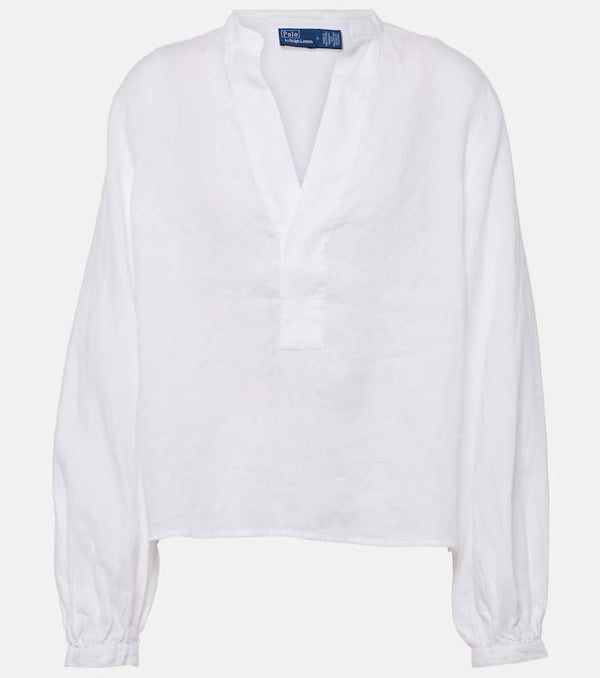 Polo Ralph Lauren Puff-sleeve linen blouse