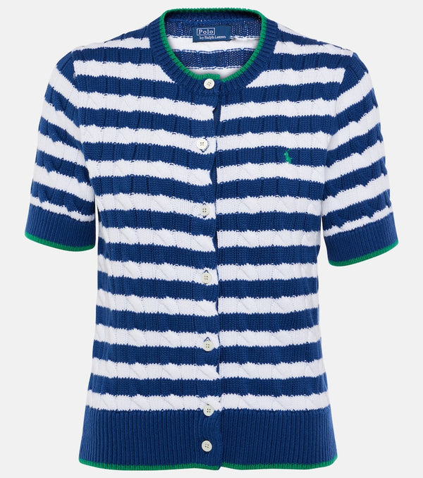 Polo Ralph Lauren Striped cable-knit cotton cardigan