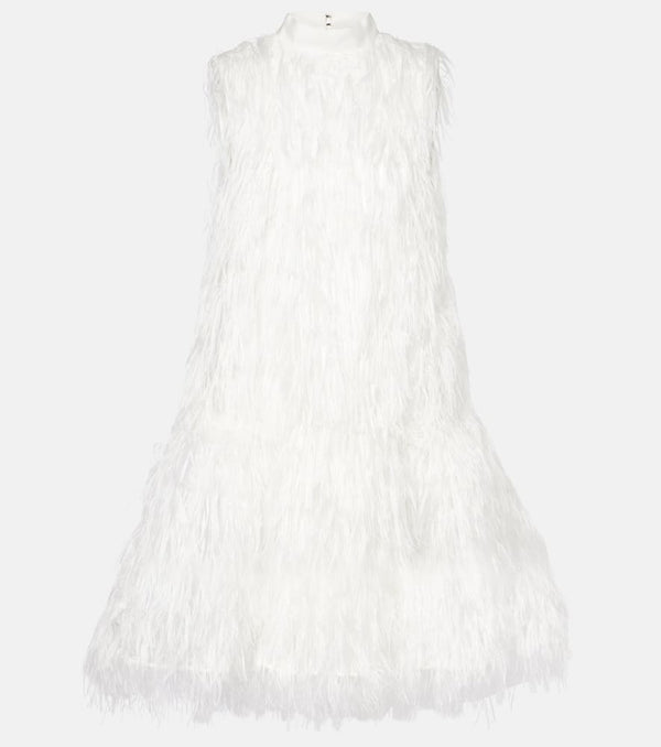 Roksanda Bridal Odette faux feather-trimmed silk minidress