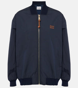 Miu Miu Logo cotton-blend bomber jacket