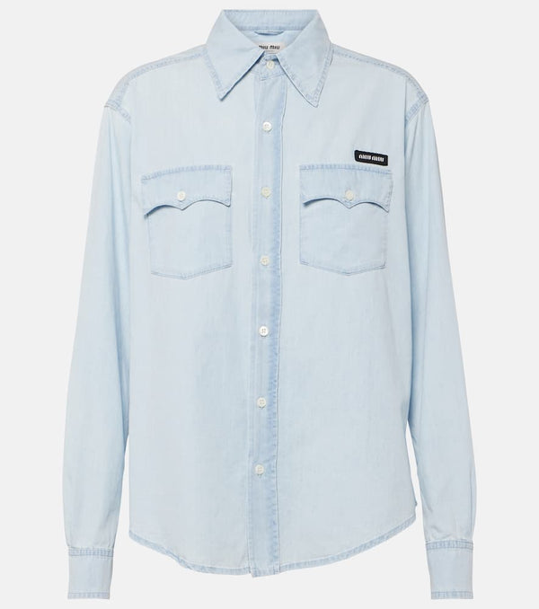 Miu Miu Logo cotton chambray shirt