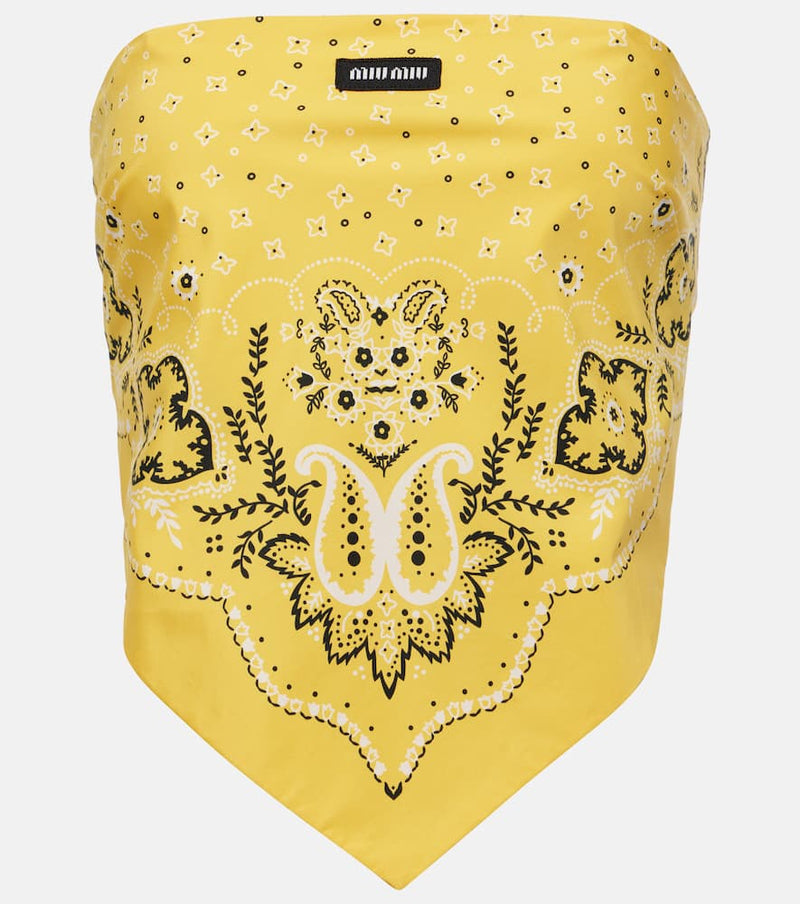 Miu Miu Bandana cotton bandeau top