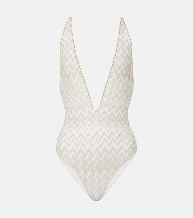 Missoni Chevron lamé swimsuit