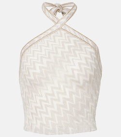 Missoni Chevron lamé crop top