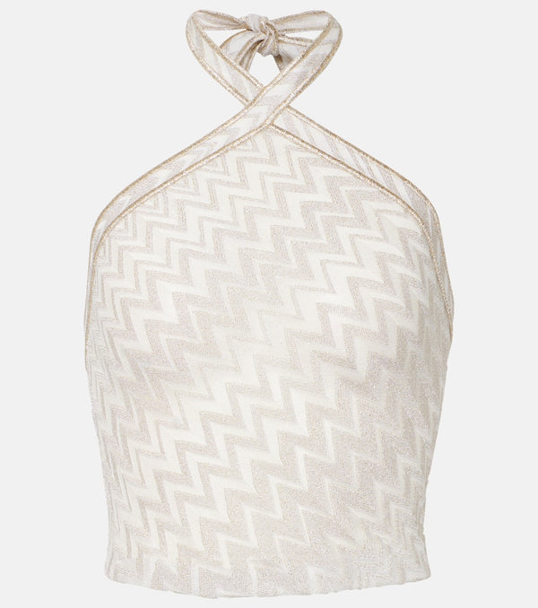 Missoni Chevron lamé crop top