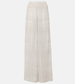 Missoni Chevron high-rise lamé palazzo pants