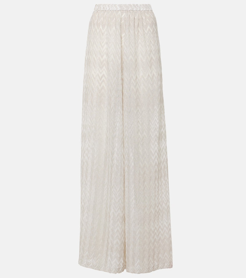 Missoni Chevron high-rise lamé palazzo pants