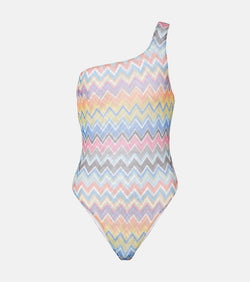 Missoni Chevron one-shoulder swimsuit