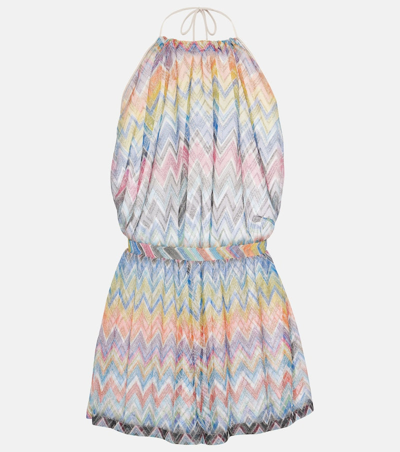 Missoni Zig Zag metallic knit playsuit