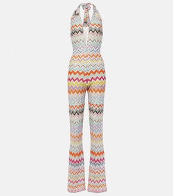 Missoni Zigzag halterneck lamé jumpsuit