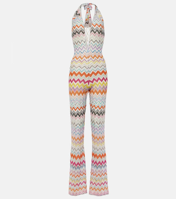 Missoni Zigzag halterneck lamé jumpsuit