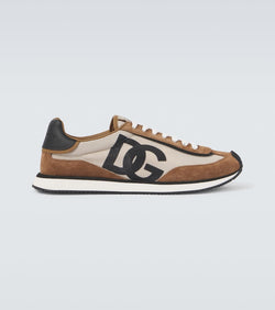 Dolce & Gabbana DG Cushion suede-trimmed sneakers