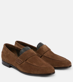 Brunello Cucinelli Monili-embellished suede loafers