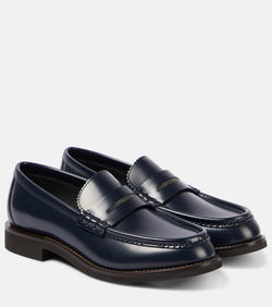 Brunello Cucinelli Monili-embellished leather penny loafers