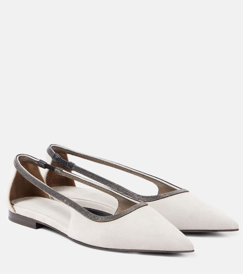 Brunello Cucinelli Suede ballet flats