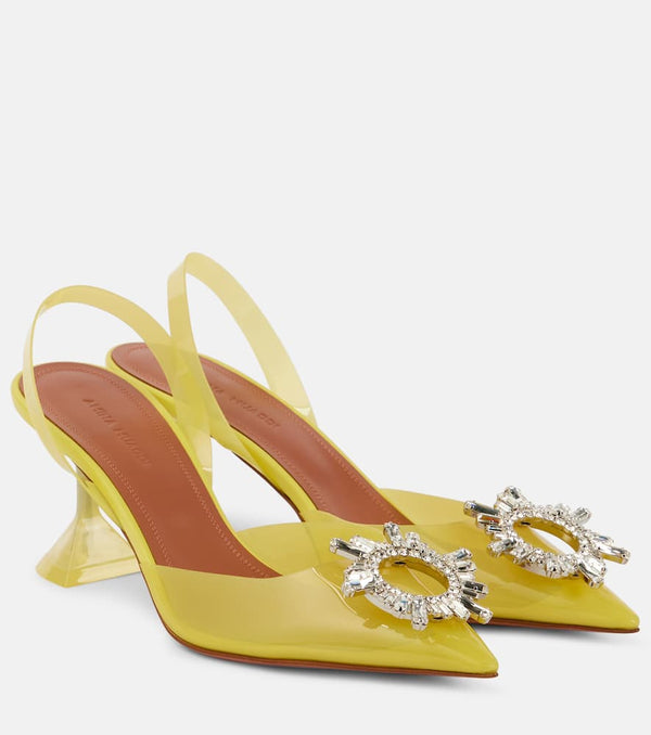 Amina Muaddi Begum Glass 70 PVC slingback pumps