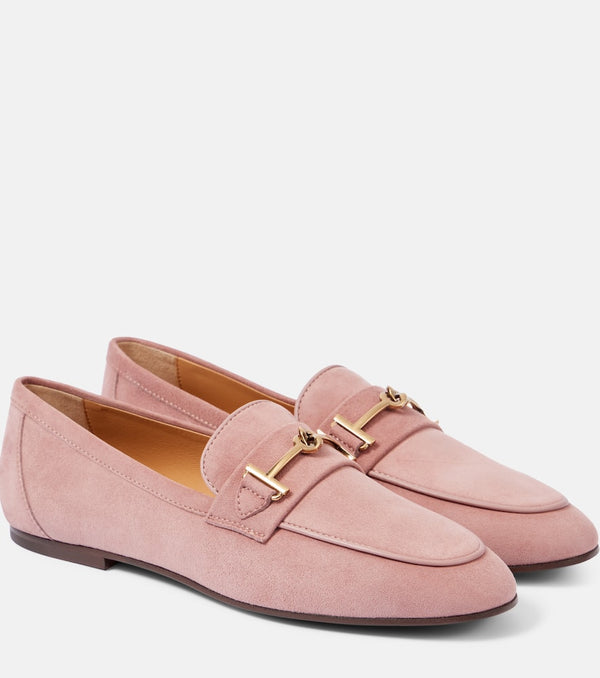 Tod's T Ring suede loafers