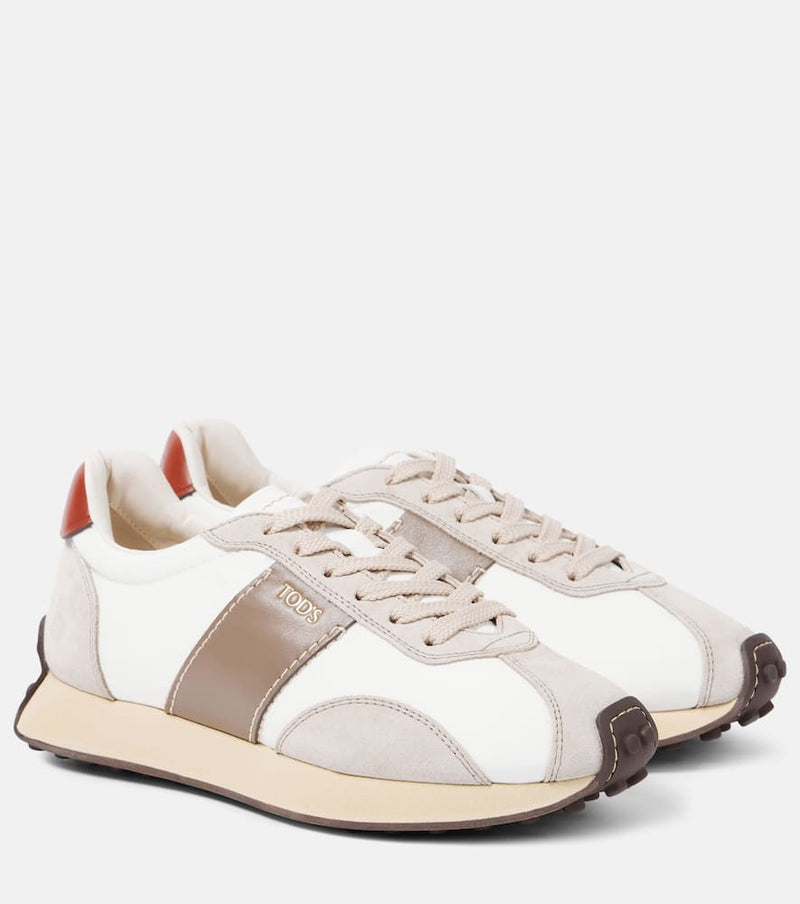 Tod's T Vintage leather and technical sneakers