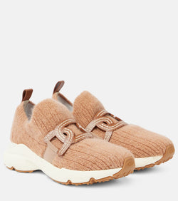 Tod's Kate leather-trimmed slip-on sneakers