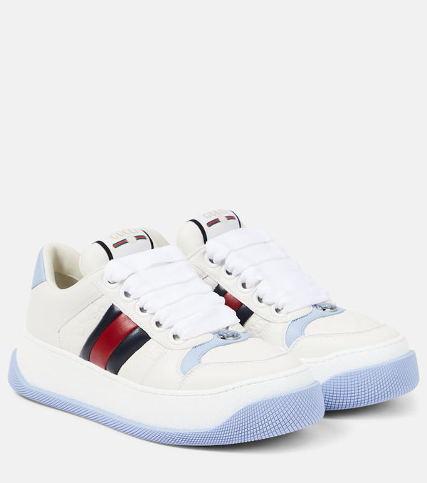 Gucci Double Screener leather-trimmed sneakers