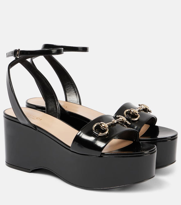 Gucci Horsebit leather platform sandals