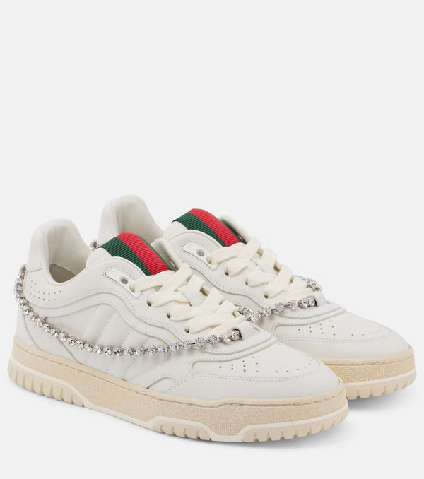 Gucci Gucci Re-Web embellished leather sneakers