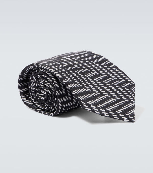 Giorgio Armani Chevron silk jacquard tie