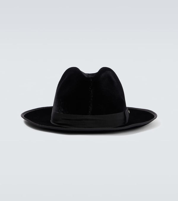 Giorgio Armani Velvet fedora hat