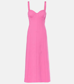 Carolina Herrera Bustier wool-blend midi dress