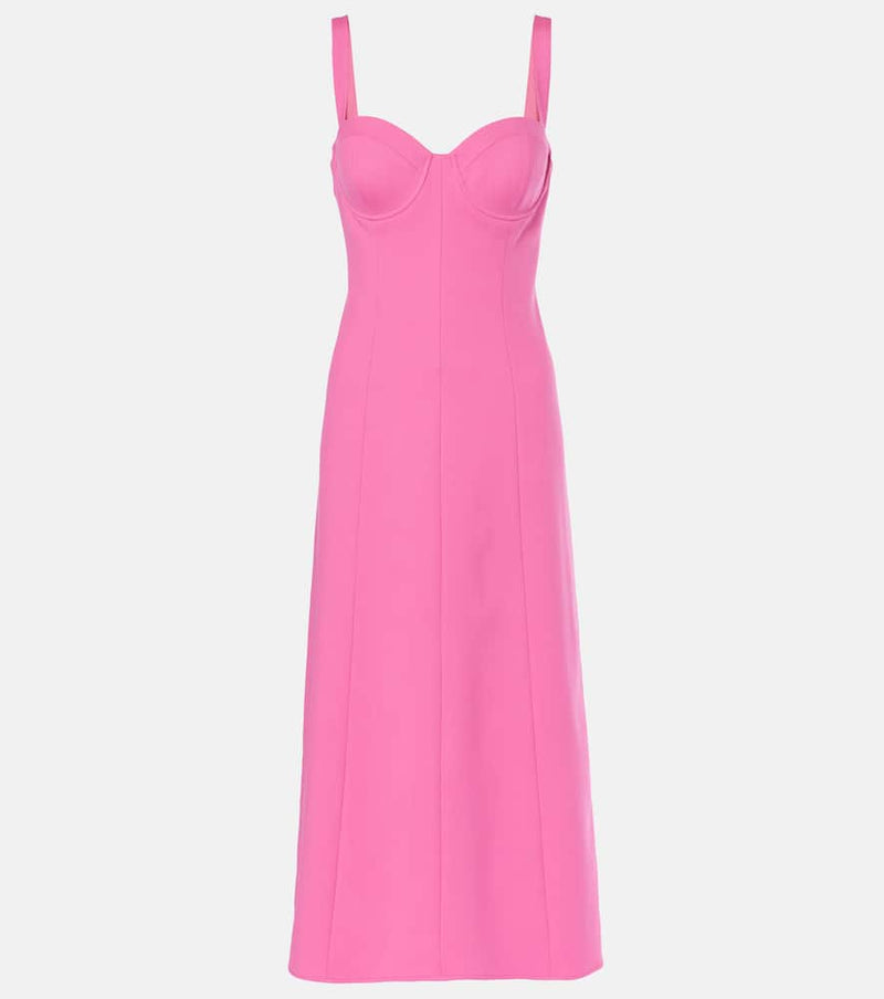 Carolina Herrera Bustier wool-blend midi dress