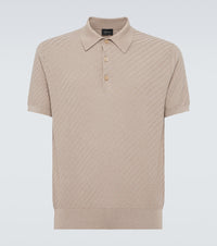Brioni Cotton, silk and cashmere polo shirt