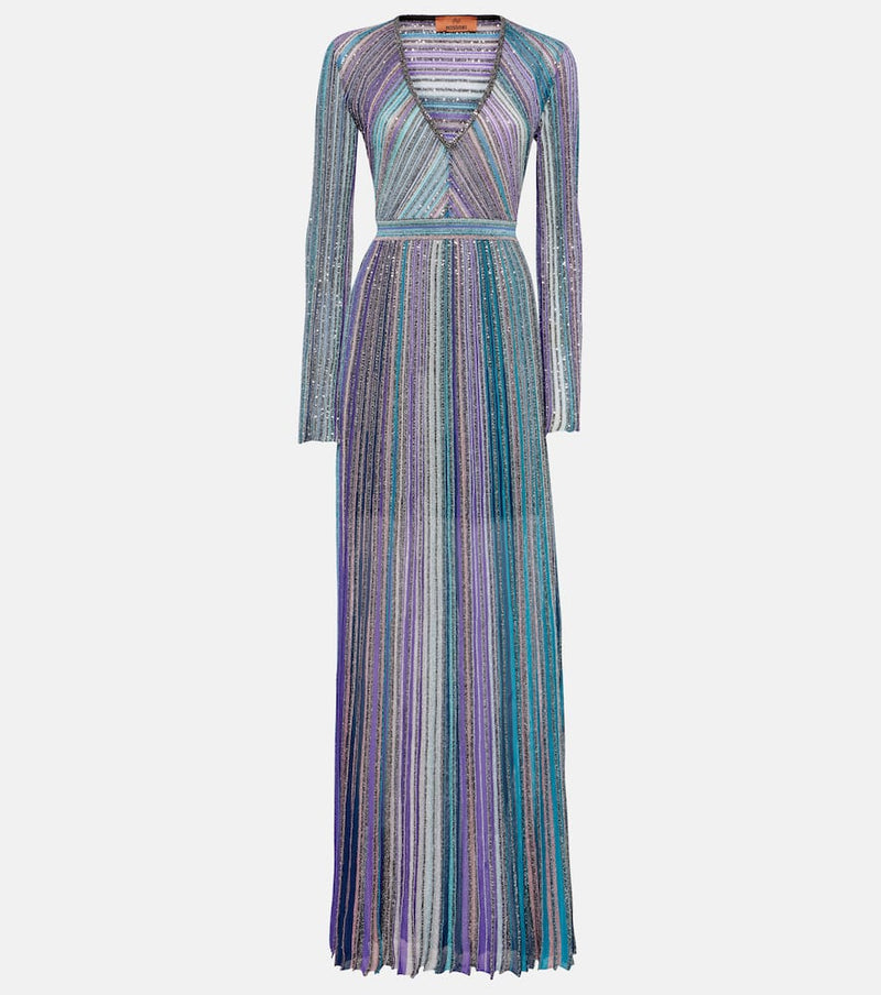 Missoni Striped lamé maxi dress