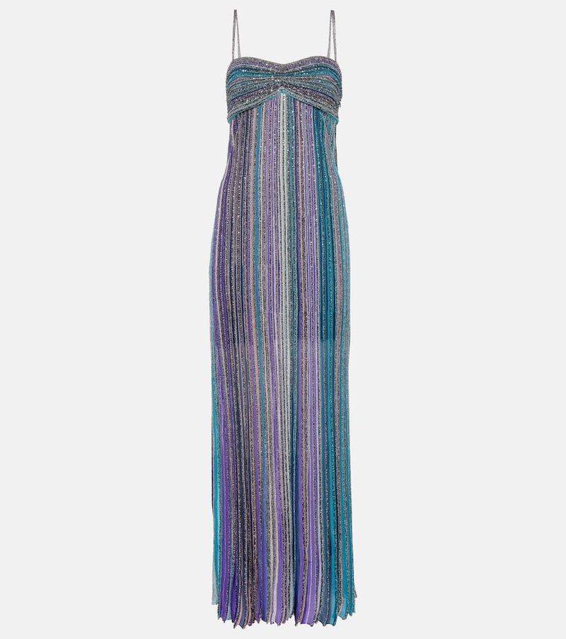 Missoni Striped sequined lamé maxi dress