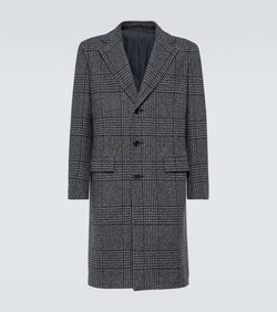 Brioni Houndstooth wool overcoat