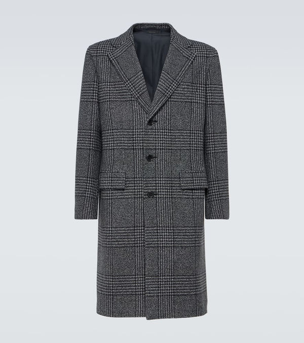 Brioni Houndstooth wool overcoat