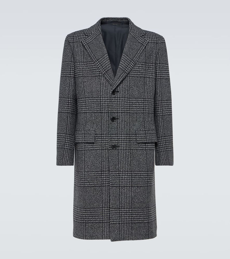 Brioni Houndstooth wool overcoat