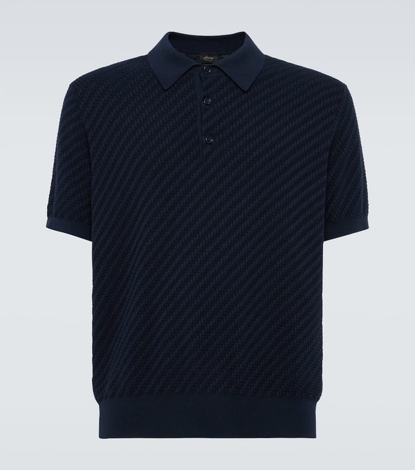 Brioni Cotton, silk, and cashmere polo shirt