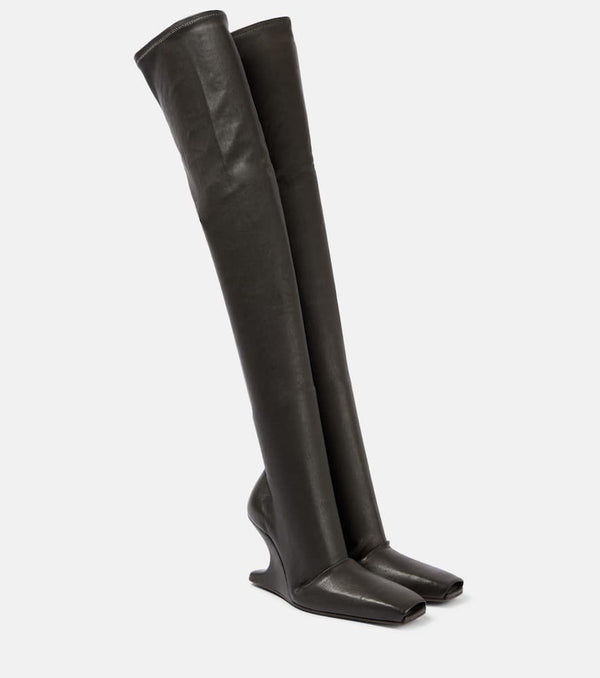 Rick Owens Cantilever leather over-the-knee boots