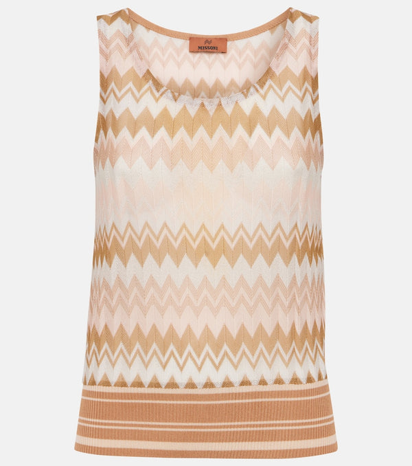 Missoni Zigzag metallic knit top