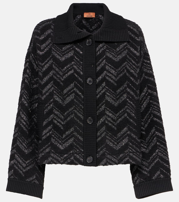 Missoni Zigzag lamé and bouclé cardigan