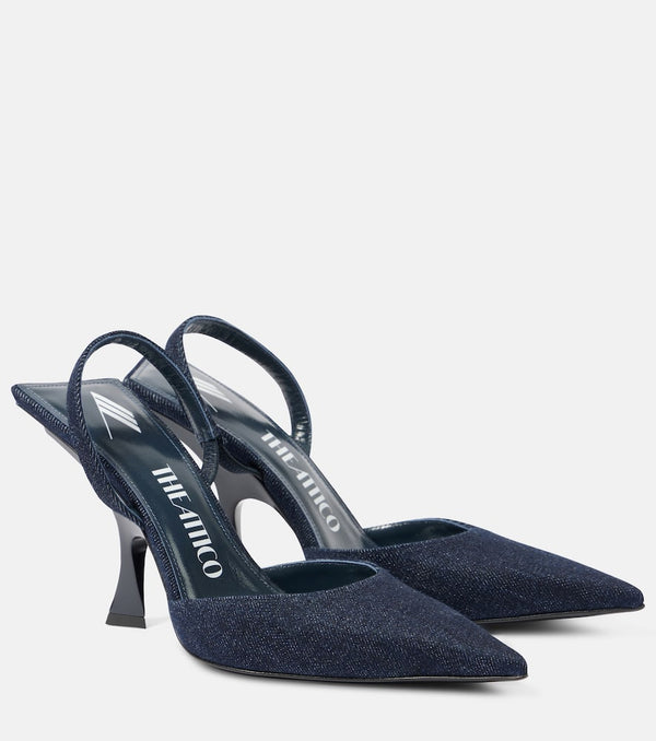 The Attico Ester 95 denim slingback pumps