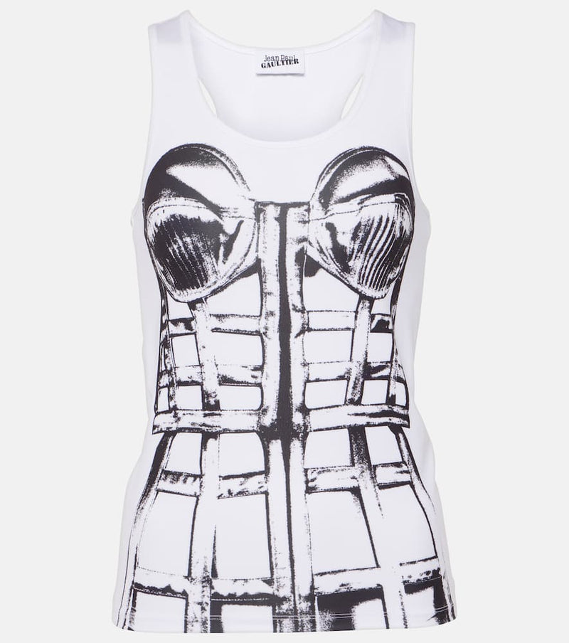 Jean Paul Gaultier Cage trompe l'ail printed tank top