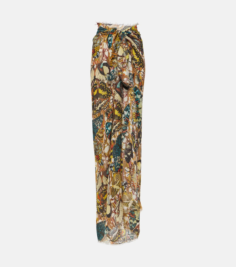 Jean Paul Gaultier Papillon printed beach cover-up in Yellow